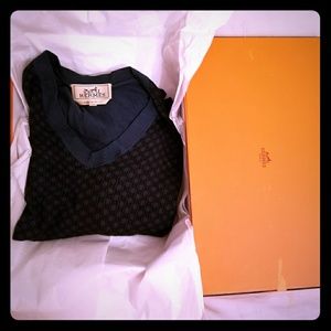 Men's silk Hermes sweater-navy blue